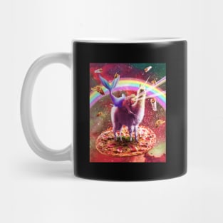 Laser Eyes Outer Space Mermaid Riding Llama Mug